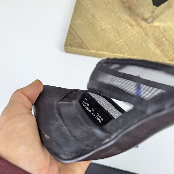 Vintage 90s BATA Black Mesh Strap Heels Size 8 Mule Slip On Pointed Toe - Picture 11 of 11